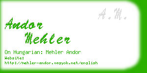 andor mehler business card